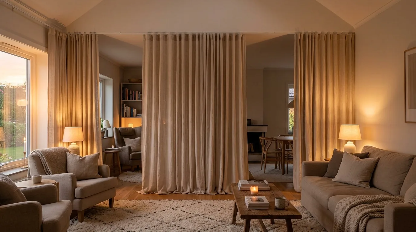 Place a bookcase as a soft divider